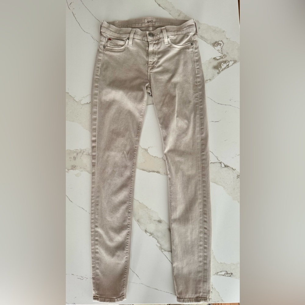 Hudson Nico Midrise Super Skinny Tan Beige Jeans Size 26 EUC